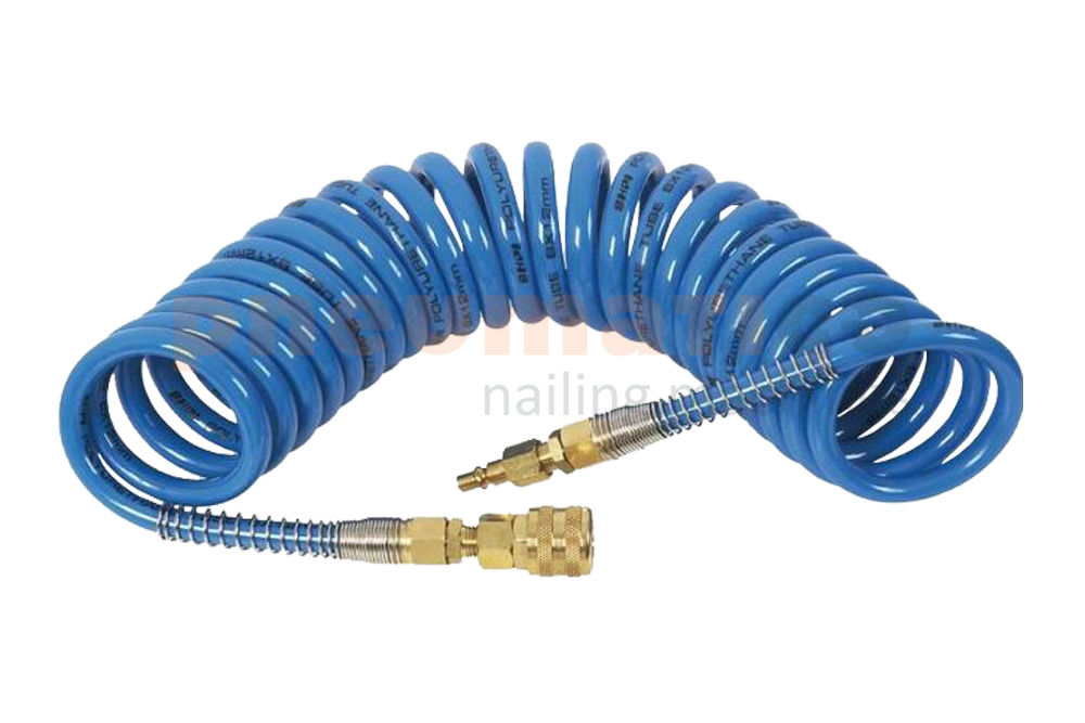 Spiral polyurethane hose with fittings